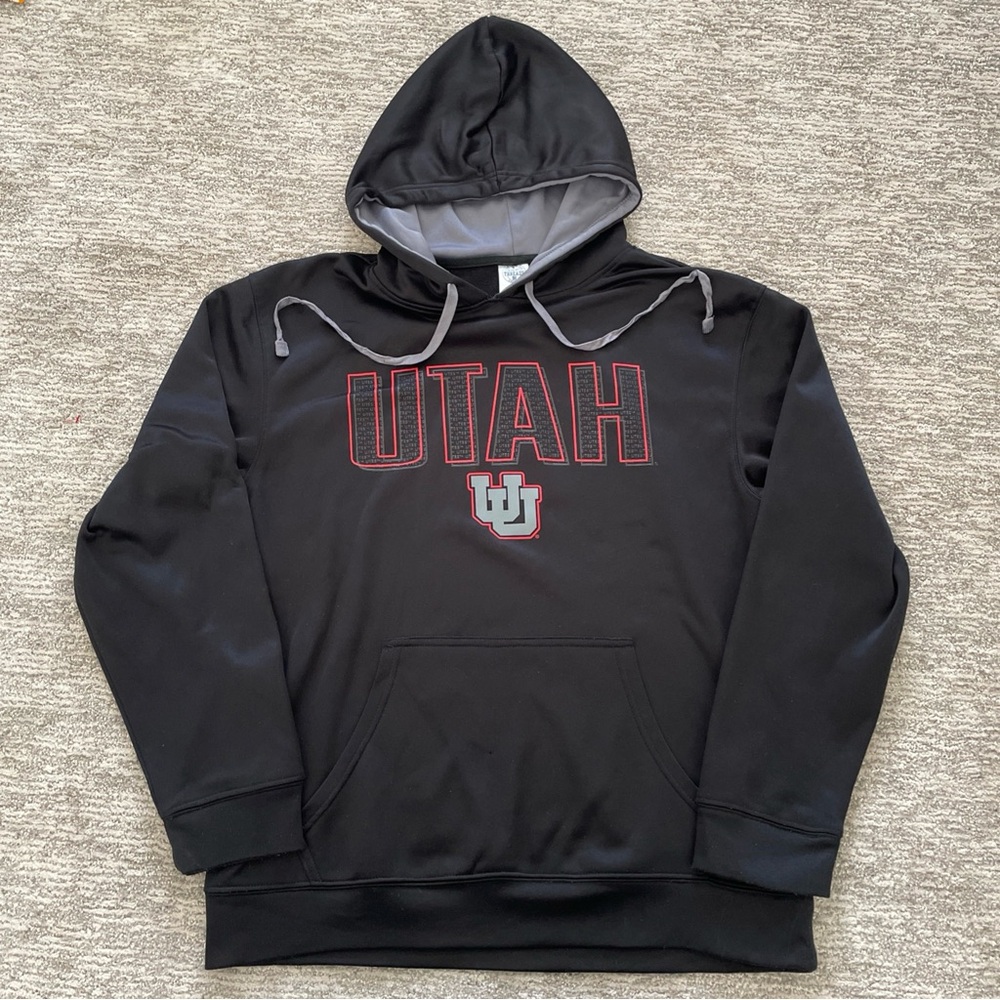 Utah Utes Pullover Hoodie Sweatshirt Mens Medium Black NCAA Fleece Spellout